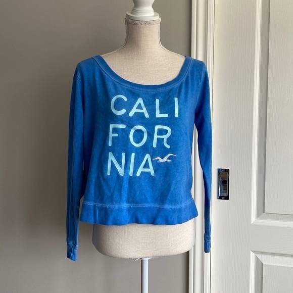 Hollister Tops - Hollister - Blue "California" Crop Sweatshirt​​​​​​​​​​​​​